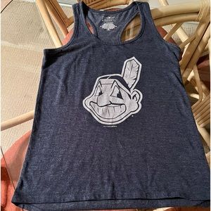 Rare Cleveland Indians Chief Wahoo XS racerback tank shirt bluejean blue lk new!